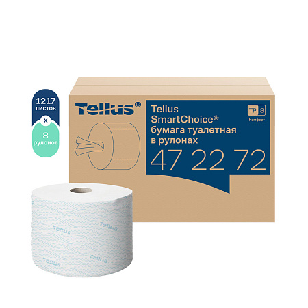 T8 Туалетная бумага в рулонах SmartOne Комфорт с ЦВ 207 м 2слойная белый Торк 472272)