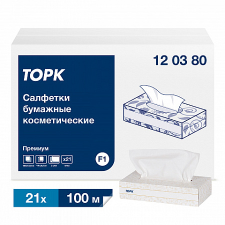 FT1 Салфетки для лица супер-мягкие100 л (20,8*19 см) 2-слойные Торк 120380