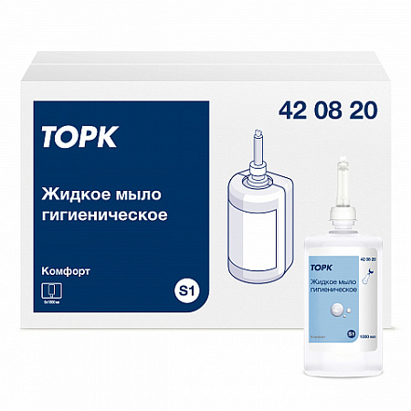 S1 Мыло жидкое для рук 1л гигиеническое Комфорт Торк 420820 (6шт=короб)