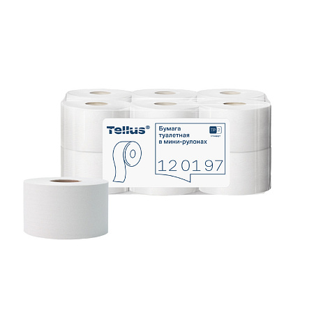 T2 Туалетная бумага в рулонах 200м Стандарт Тellus 120197