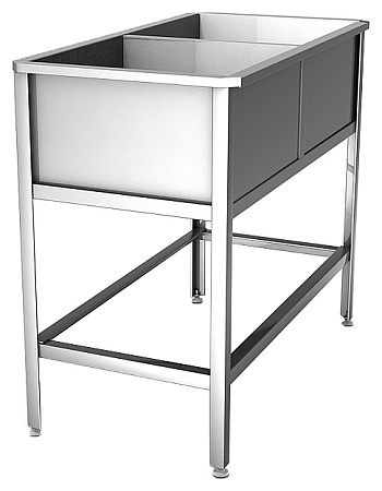 Ванна моечная сварная двухсекционная ВМ 2/4 нерж. 850х470х870мм Hessen