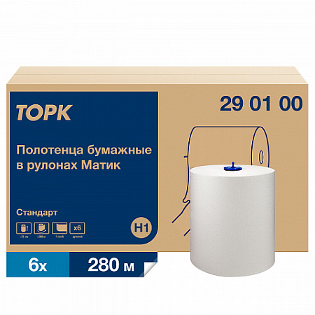 H1 Полотенца в рулонах мягкие 280м 1120 листов 1-слойные Стандарт Торк 290100