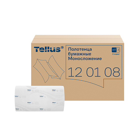 HT3 Полотенца листовые Синглфолд сложения ZZ 250л Стандарт Tellus 120108