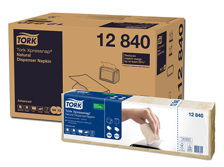 N4 Салфетки диспенсерные крафт 1-слойные (21,3*33) Торк 12840